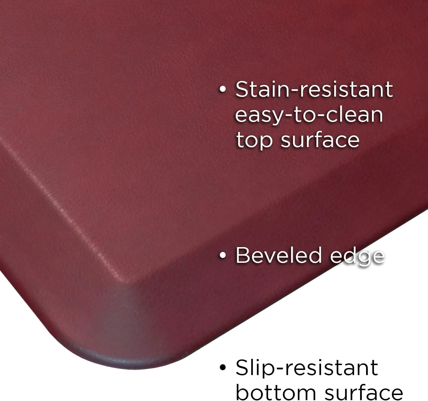 NewLife by GelPro Anti-Fatigue Designer Comfort Kitchen Floor Mat, 20" x32”, Leather Grain Cranberry
