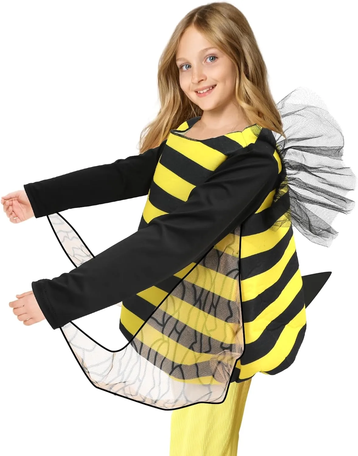 nezababycos Kids Bumble Bee Costume Wings Halloween Insect Bug Cute Animal Outfit for Toddler Girls Boys Fancy Dress Up