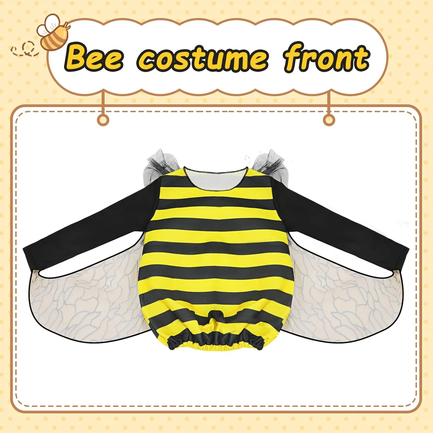nezababycos Kids Bumble Bee Costume Wings Halloween Insect Bug Cute Animal Outfit for Toddler Girls Boys Fancy Dress Up
