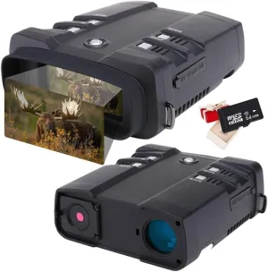 Night Vision Binoculars, 1080p Full HD 5X Digital Zoom 656 ft/200M Viewing Range Digital Infrared Night Vision Goggles with 3"" LCD Screen Take HD Photos/Videos for Hunting Military Camping
