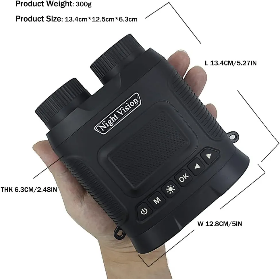 Night Vision Goggles - 4K Waterproof Binoculars with 3'' Screen & Rechargeable Lithium Battery, Support for 128GB Memory Card(Black)