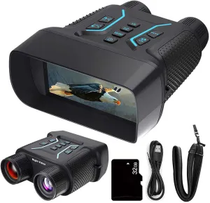 Night Vision Goggles for Adults - 4K Digital Night Vision Binoculars with 4000Mah Rechargeable Battery, 8X Digital Zoom, 4.5'' Large Screen and 32 GB TF Card