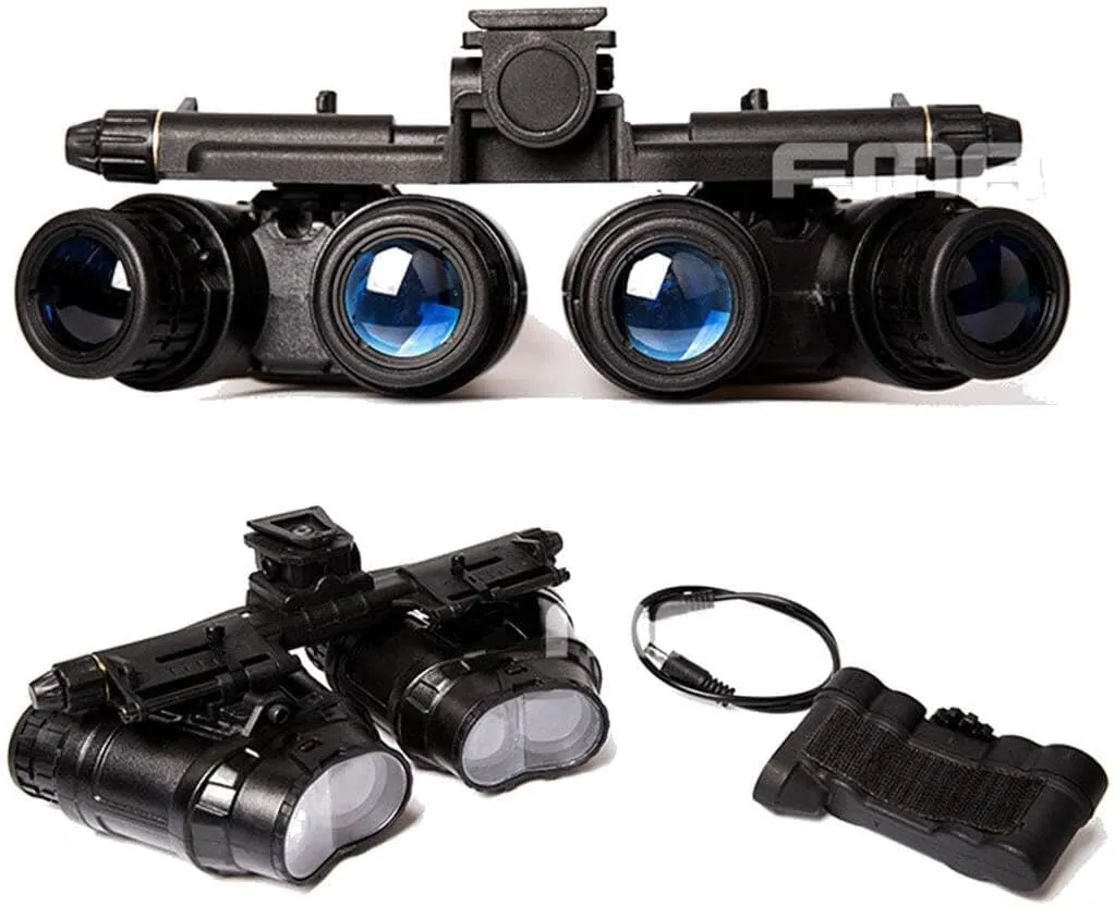 Night Vision Goggles, Four-Tube Binocular Night Vision with Goggles Mount Cosplay Prop for PVS15/PVS18/GPNVG18 - Black