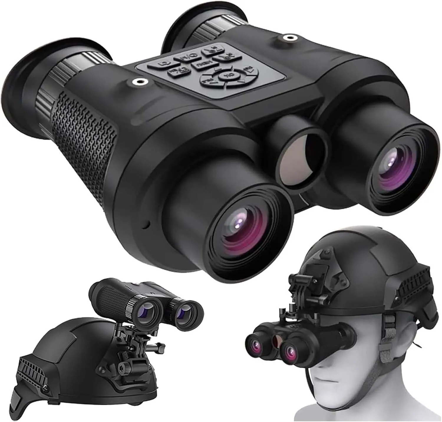 Night Vision Goggles Head Mounted, 3D VR Digital Infrared Night Vision Binoculars with Head Strap and Mount, 6X Digital Zoom and FOV 40°, Save 3D Photos & Videos