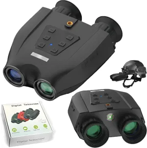 Night Vision Goggles - Head Mounted, 4K HD IR NVG 3D Digital Night Binoculars with 32GB Memory Card Save Photo And Video