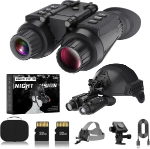 Night Vision Goggles Head Mounted 4K Rechargeable 1312FT Digital Infrared Night Vision Binoculars 8X Digital Zoom Night Vision Scope Can Save Photos/Videos,Lncluding 32GB SD Card (Basic)