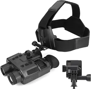 Night Vision Goggles Head Mounted,4K Night Vision Binoculars for Adults,Dual-Screen Binocular Naked-Eye 3D Display,8X Digital Zoom,with 32GB SD Card and Bracket