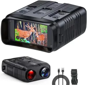 Night Vision Goggles,4K Night Vision Binoculars,3'' Large Screen, 10X Digital Zoom,7 Levels Infrared Night Vision with 32GB TF Card for Photo and Video, Camping Gifts for Adult