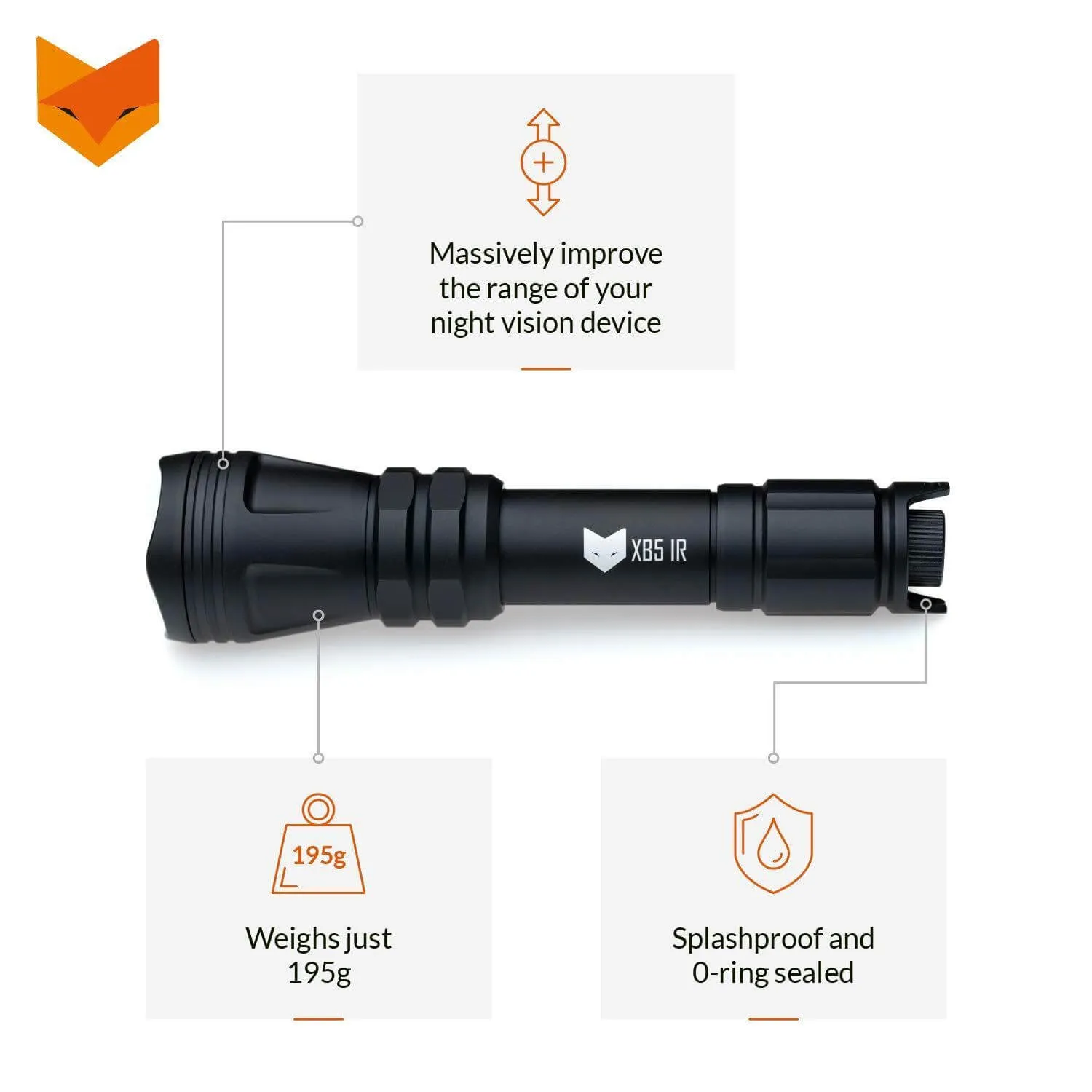 Nightfox XB5 850nm Infrared LED Flashlight