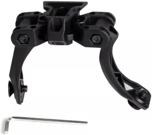 Nylon PVS14 Binocular Dual Tube Monocular Single J Arm Bridge Helmet Mount, Black