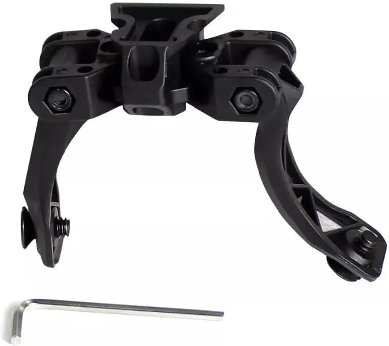 Nylon PVS14 Binocular Dual Tube Monocular Single J Arm Bridge Helmet Mount, Black