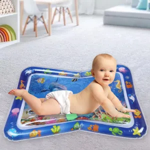 Ocean Themed Inflatable Tummy Time Mat Water Play Mat - Blue