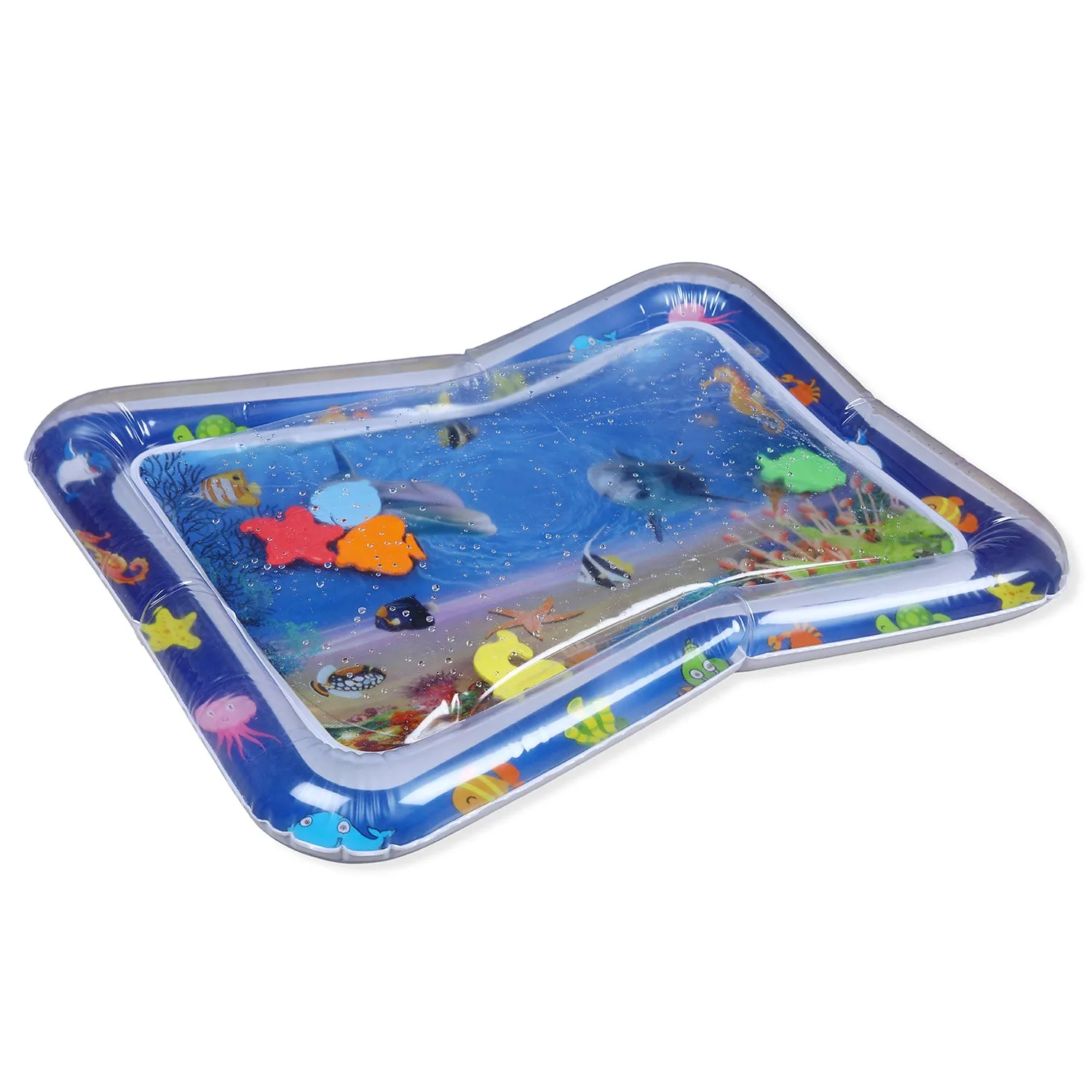 Ocean Themed Inflatable Tummy Time Mat Water Play Mat - Blue