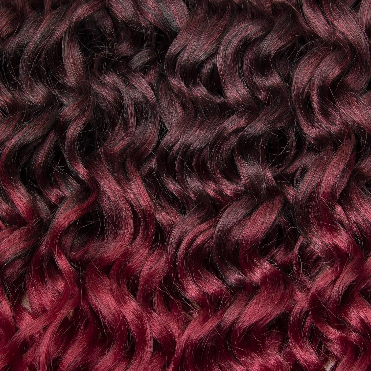 Ocean Wave Crochet Hair 24inch Deep Wave Curly Crochet Hair For Women Burgundy Hawaii Curly Braiding Hair Synthetic Bohemian Crochet Braid Water Waves Crochet hair Extensions (6Packs, 1B/BUG)