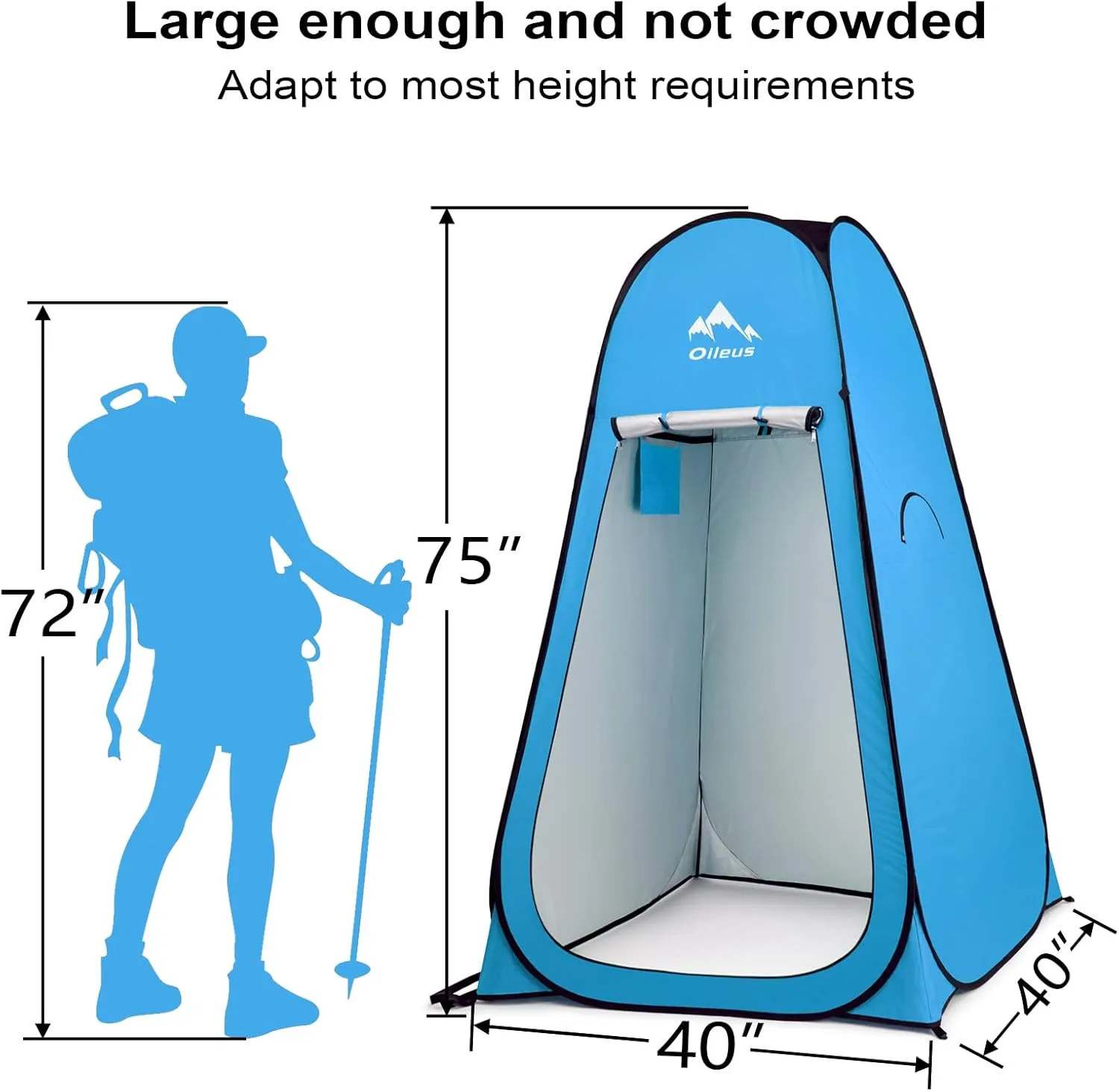 Oileus Pop Up Privacy Tent - Portable Shower Tent, Beach Changing Room, Camp Toilet, Instant Privacy Shelter - Camping, Beach, Hiking, Fishing