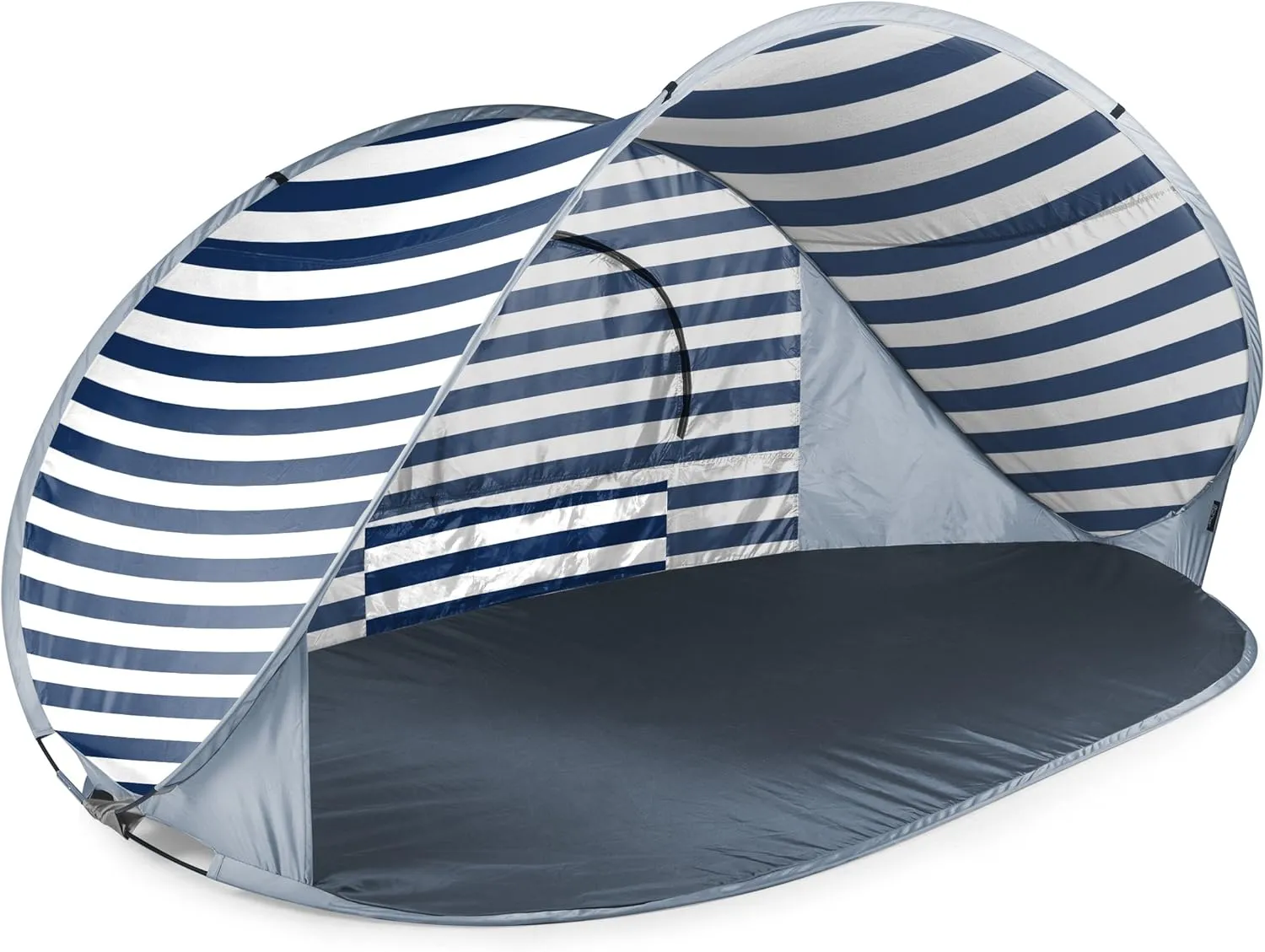 ONIVA - a Picnic Time brand - Manta Portable Beach Tent - Pop Up Tent - Beach Sun Shelter Pop Up, (Navy Blue & White Stripe)