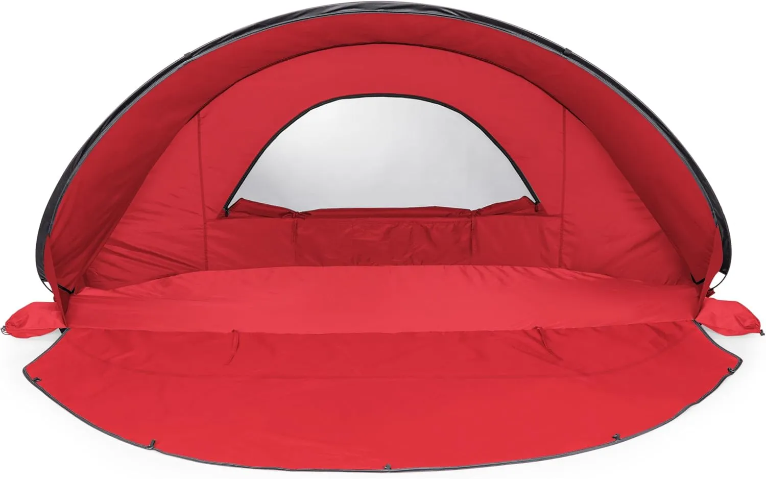 ONIVA - a Picnic Time Brand - Manta Portable Beach Tent - Pop Up Tent - Beach Sun Shelter Pop Up, (Red with Gray Accents)