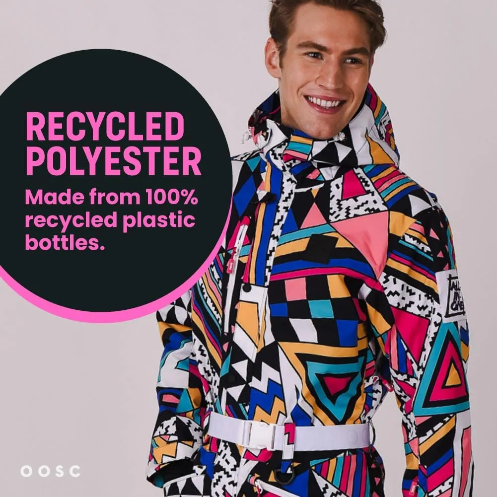 OOSC Blades of Glory Ski Suit Men | Stylish Retro Pattern | Waterproof, Breathable, Insulated | Made with Recycled Polyester