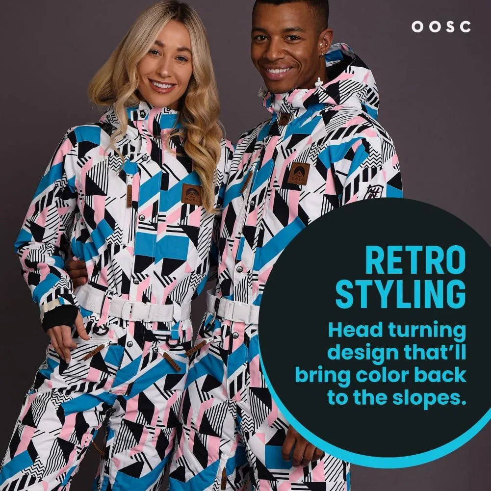 OOSC Call on Me Ski Suit Women | Stylish Retro Pattern | Waterproof, Breathable, Insulated | Recycled Polyester