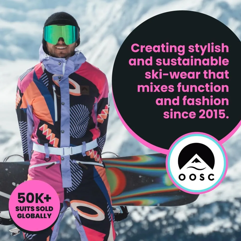 OOSC Call on Me Ski Suit Women | Stylish Retro Pattern | Waterproof, Breathable, Insulated | Recycled Polyester
