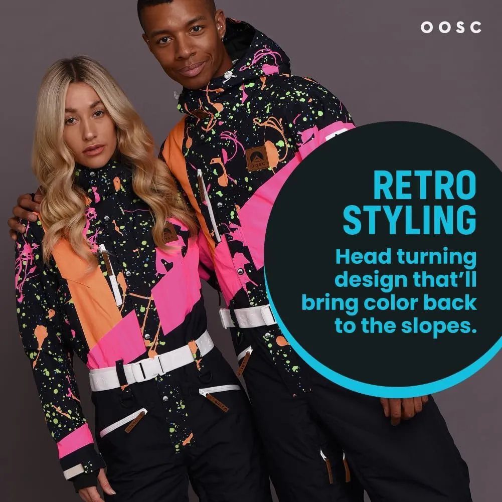 OOSC Clueless Ski Suit Womens | Stylish Retro Pattern | Waterproof, Breathable, Insulated | Made with Recycled Polyester