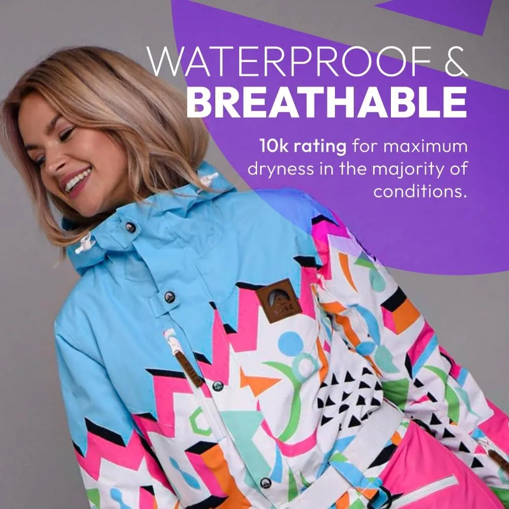 OOSC Nuts Cracker Womens Ski Suit | Stylish Retro | Waterproof, Breathable & Insulated Synthetic | Recycled Polyester