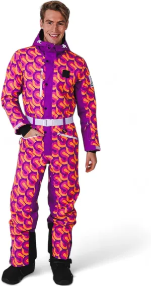 OOSC That 70’s Show Ski Suit Mens | Stylish Retro Pattern | Waterproof, Breathable, Insulated | Made with Recycled Polyester