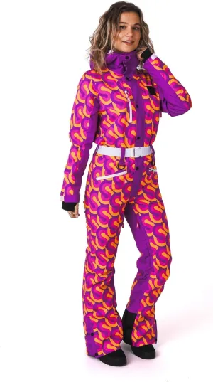 OOSC That 70's Show Ski Suit Women | Stylish Retro Design| Waterproof, Breathable, Insulated | Recycled Polyester