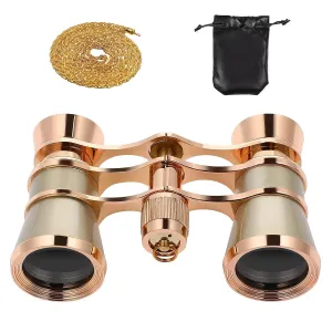 Opera Glasses Binoculars 3X25 Opera Glasses for Women, Mini Binocular Telescope with Chain, Compact Lightweight Theater Glasses for Adults Kids in Musical Concert Opera