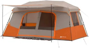 Orange Outdoor Trail 14' x 14' 11-Person Instant Cabin Tent with Private Room, 38.37 lbs