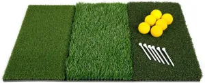 Orlimar Triple Surface Portable Folding Practice Golf Mat