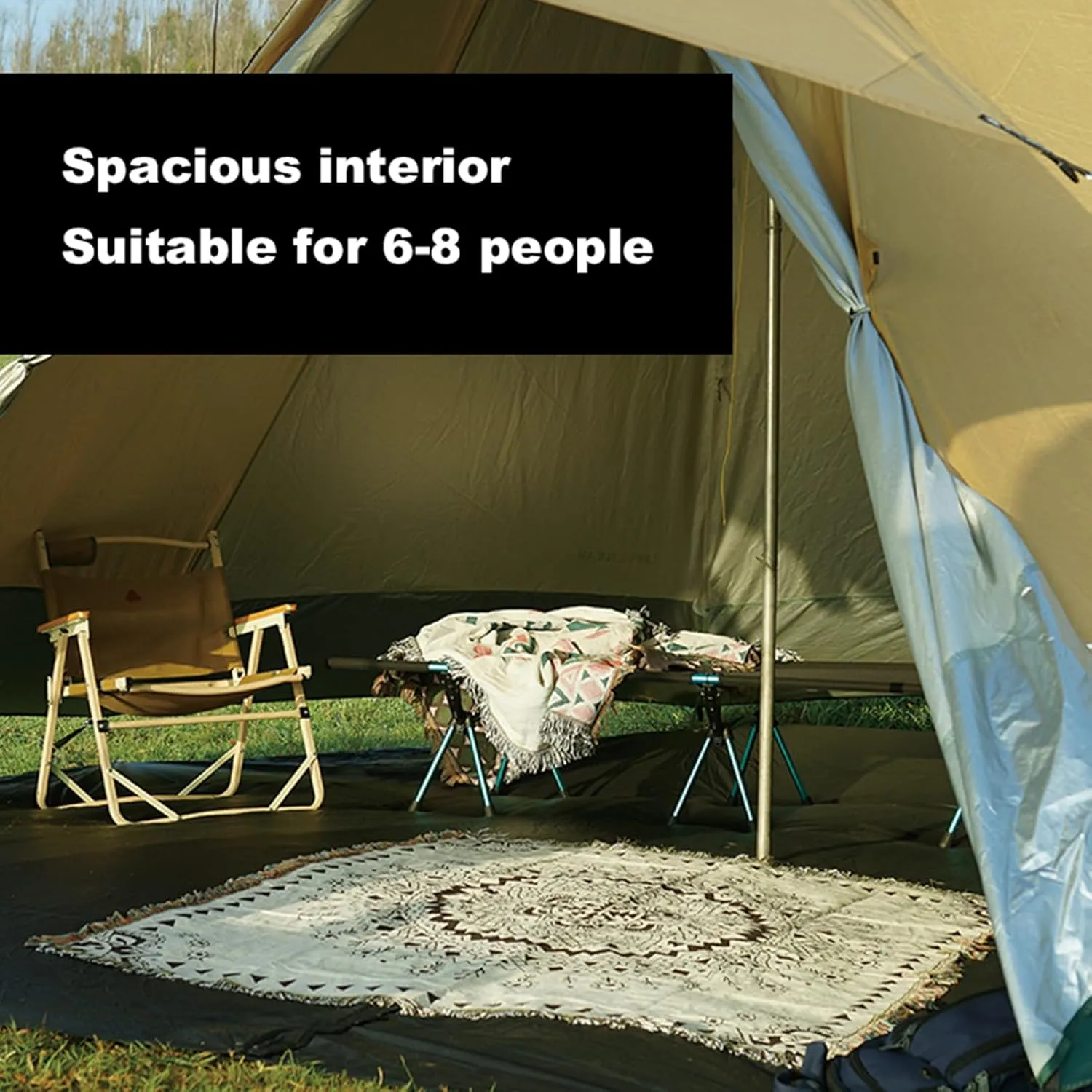 Outdoor Camping Tent Double Layer Oxford Cloth Self-Driving Tour Cabin Tent Easy Set Up Outdoor, Hiking Mountaineering Travel