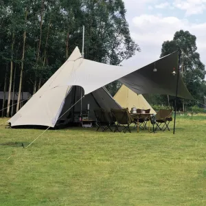Outdoor Camping Tent Double Layer Oxford Cloth Self-Driving Tour Cabin Tent Easy Set Up Outdoor, Hiking Mountaineering Travel