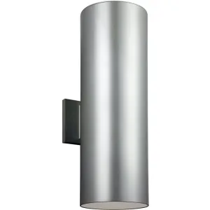 Outdoor Cylinders Painted Brushed Nickel LED Outdoor Wall Lantern