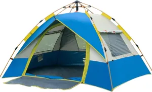 Outdoor Pop Up Tent Water-Resistant Portable Automatic Camping Tent for 2-3/3-4 Person Family Tent Camping Hiking Bapaing (Blue for 3)
