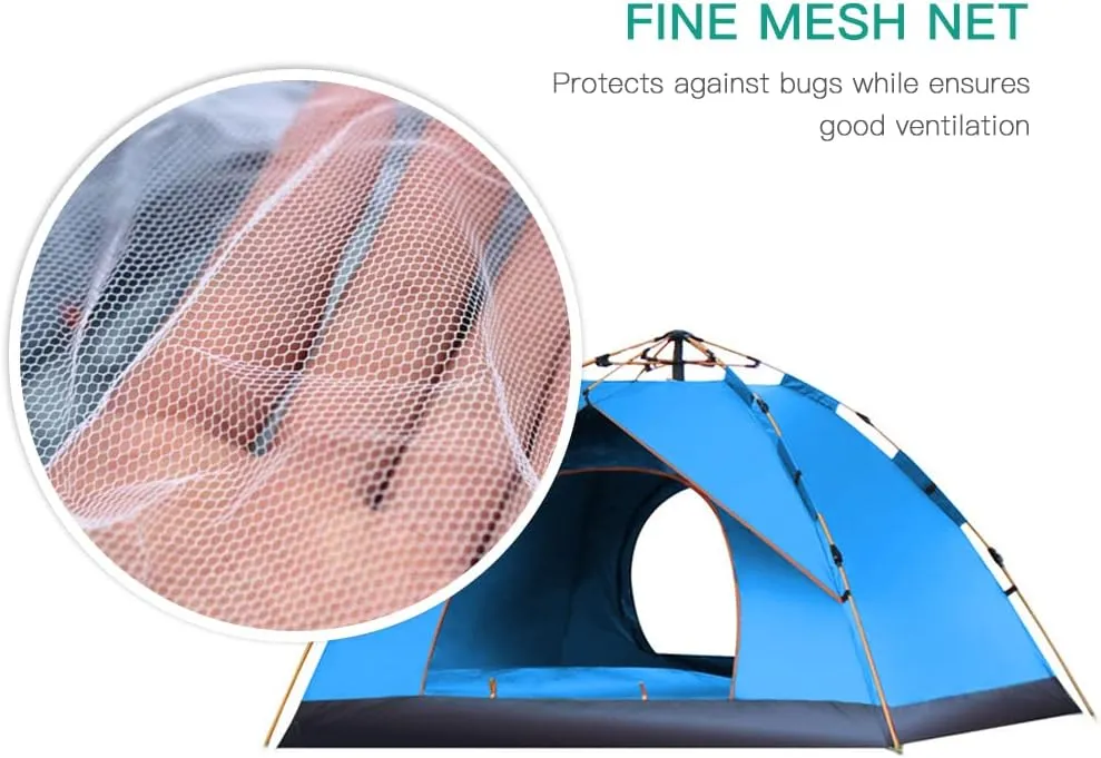 Outdoor Pop Up Tent Water-Resistant Portable Camping Tent for 1-2/3-4 People Family Tent (Dark Green for 1) (Dark Green for 3)