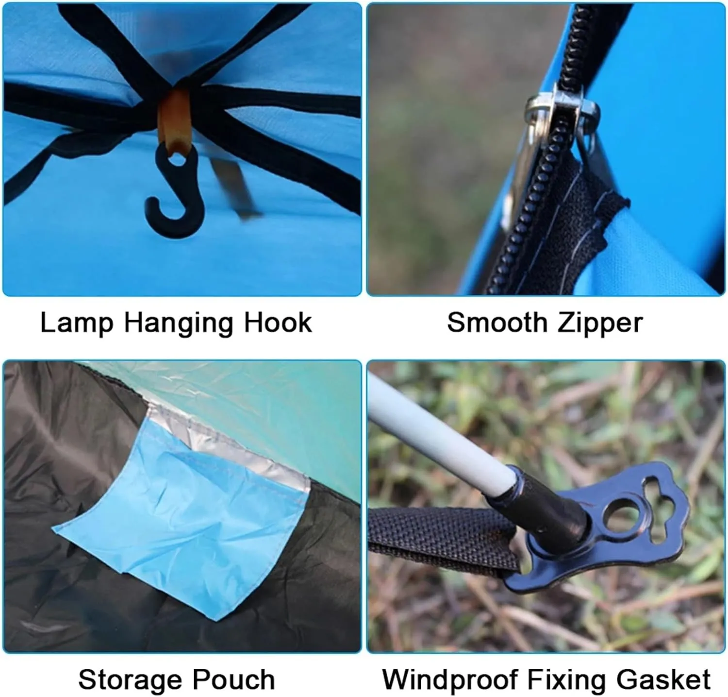 Outdoor Pop Up Tent Water-Resistant Portable Instant Automatic Camping Tent Compatible with 2-3/3-4 Person Family Tent Camping Hiking (Blue for 2 3)