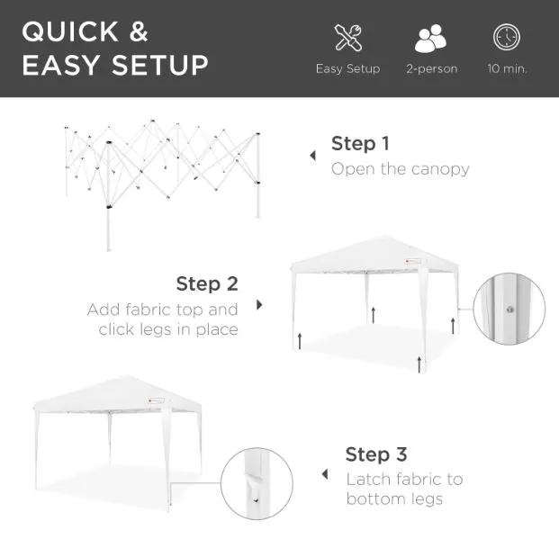 Outdoor Portable Pop Up Canopy Tent w/ Carrying Case, 10x10ft