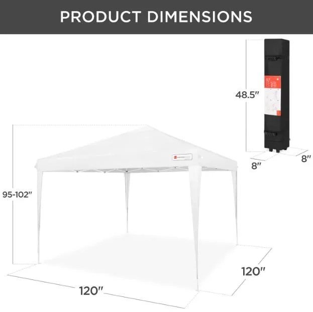 Outdoor Portable Pop Up Canopy Tent w/ Carrying Case, 10x10ft