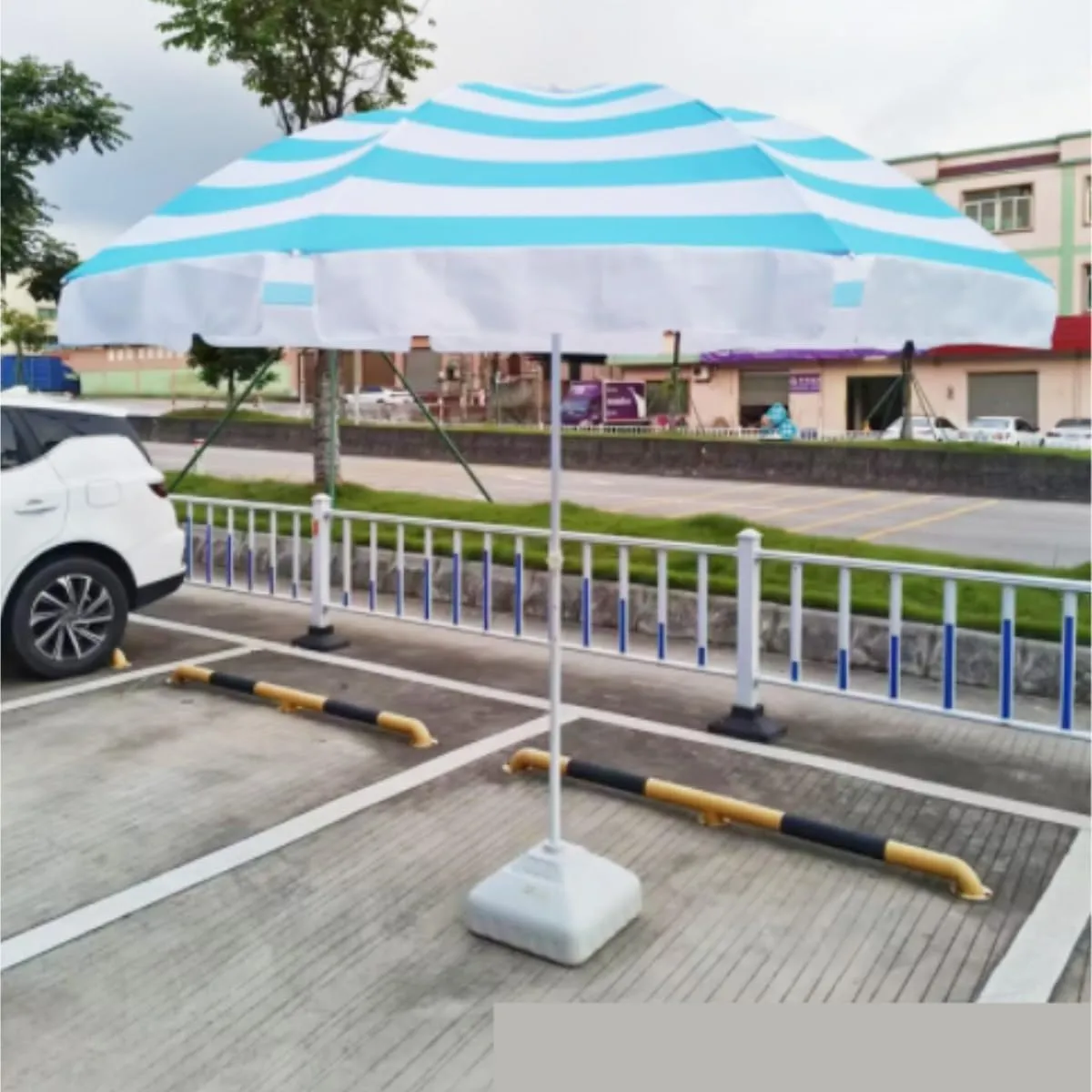 Outdoor Umbrella Night Market Stall Push Umbrella Outdoor Beach Amusement Park Garden Parasol Garden Parasol,Blue-2.4m