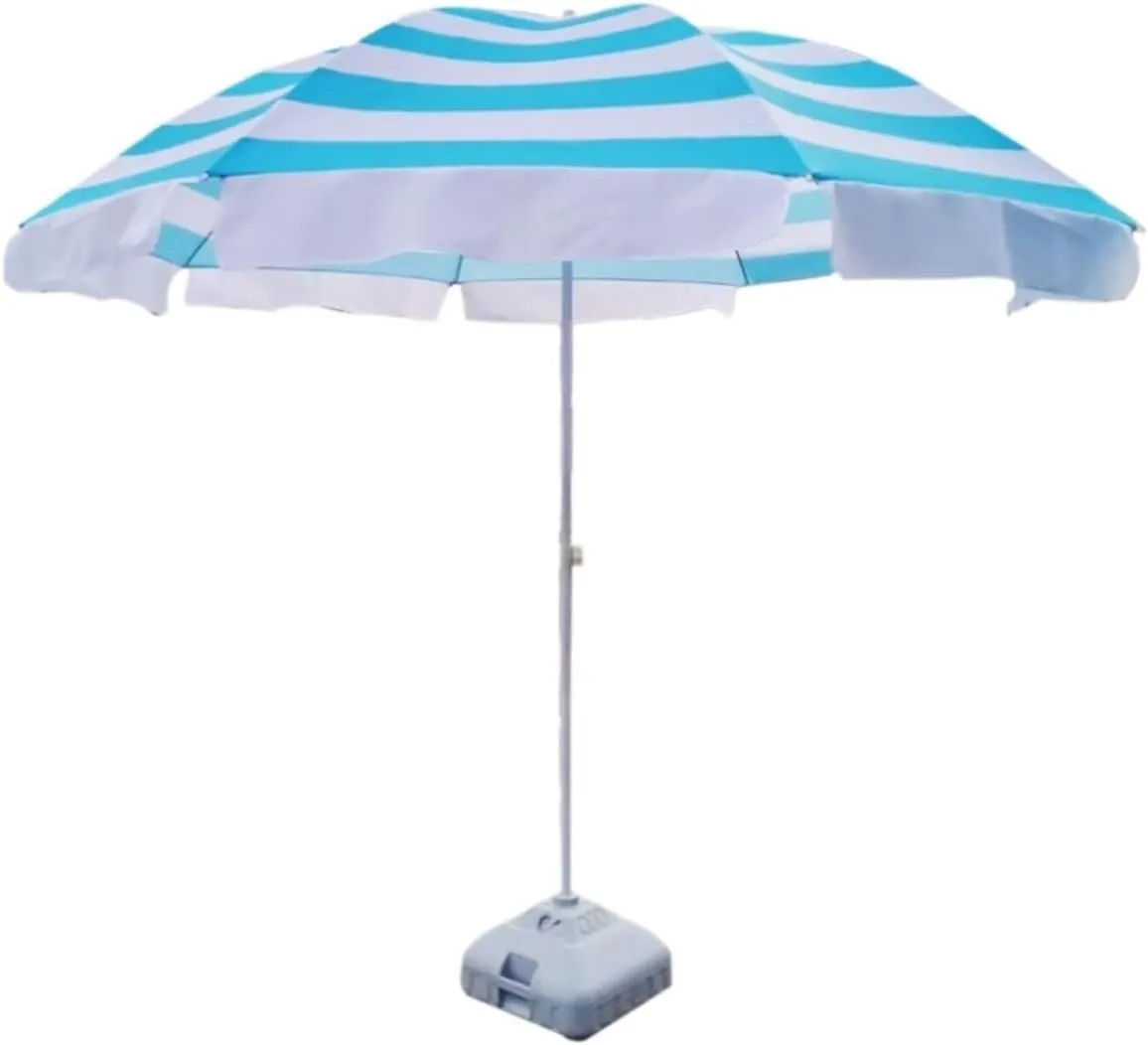 Outdoor Umbrella Night Market Stall Push Umbrella Outdoor Beach Amusement Park Garden Parasol Garden Parasol,Blue-2.4m