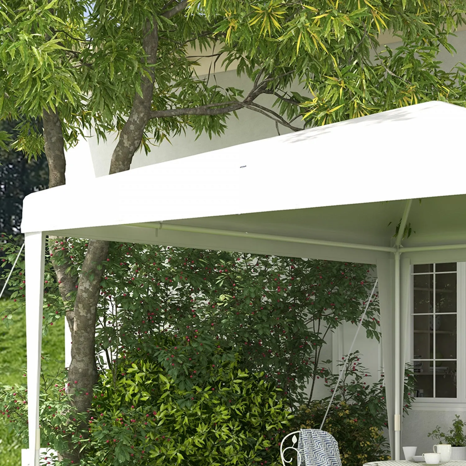 Outsunny 10x10ft Party Tent Portable Gazebo, Folding Garden Canopy Event Shelter Outdoor Sunshade Wh|Outsunny Tonnelle De Fete Tente Portable Pliable Jardin Auvent Evenement Abri Exterieur Parasol Vert