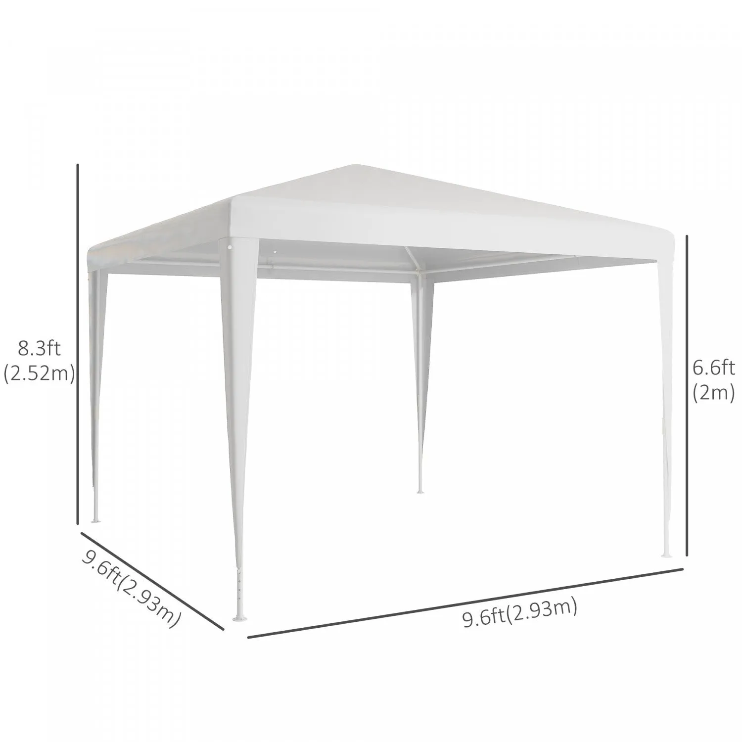Outsunny 10x10ft Party Tent Portable Gazebo, Folding Garden Canopy Event Shelter Outdoor Sunshade Wh|Outsunny Tonnelle De Fete Tente Portable Pliable Jardin Auvent Evenement Abri Exterieur Parasol Vert