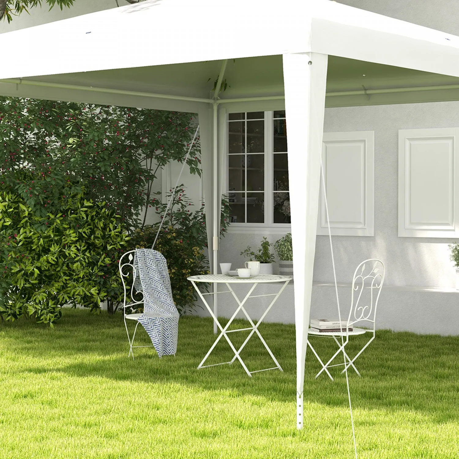 Outsunny 10x10ft Party Tent Portable Gazebo, Folding Garden Canopy Event Shelter Outdoor Sunshade Wh|Outsunny Tonnelle De Fete Tente Portable Pliable Jardin Auvent Evenement Abri Exterieur Parasol Vert
