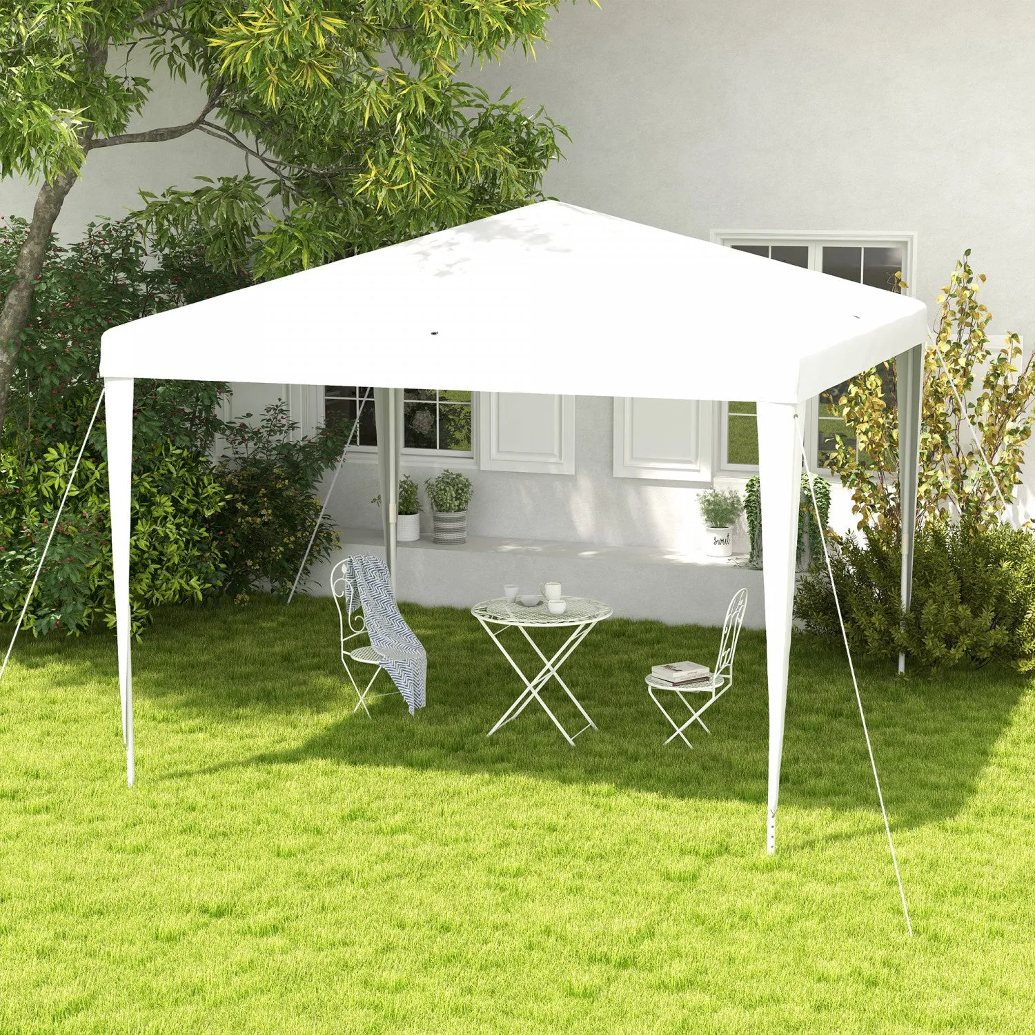 Outsunny 10x10ft Party Tent Portable Gazebo, Folding Garden Canopy Event Shelter Outdoor Sunshade Wh|Outsunny Tonnelle De Fete Tente Portable Pliable Jardin Auvent Evenement Abri Exterieur Parasol Vert