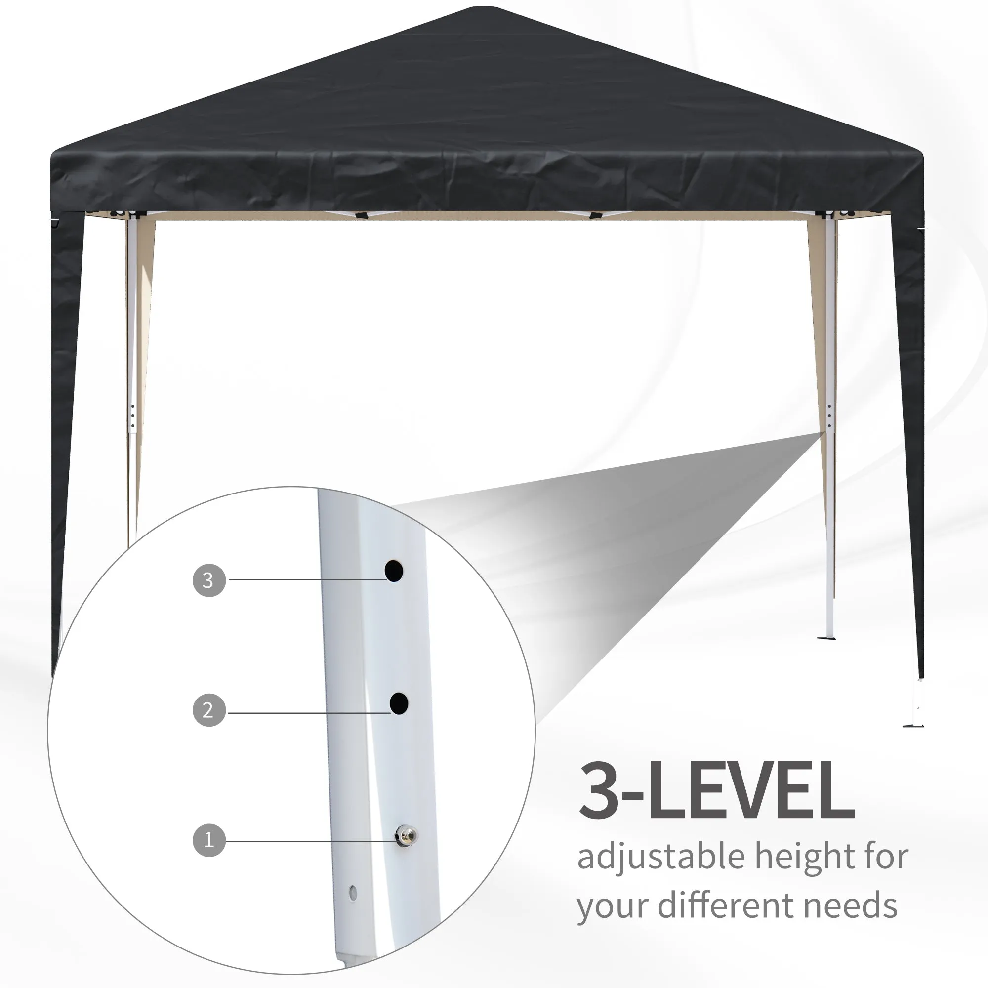Outsunny 3 x 3 meter Garden Heavy Duty Pop Up Gazebo Marquee Party Tent Folding Wedding Canopy-Black