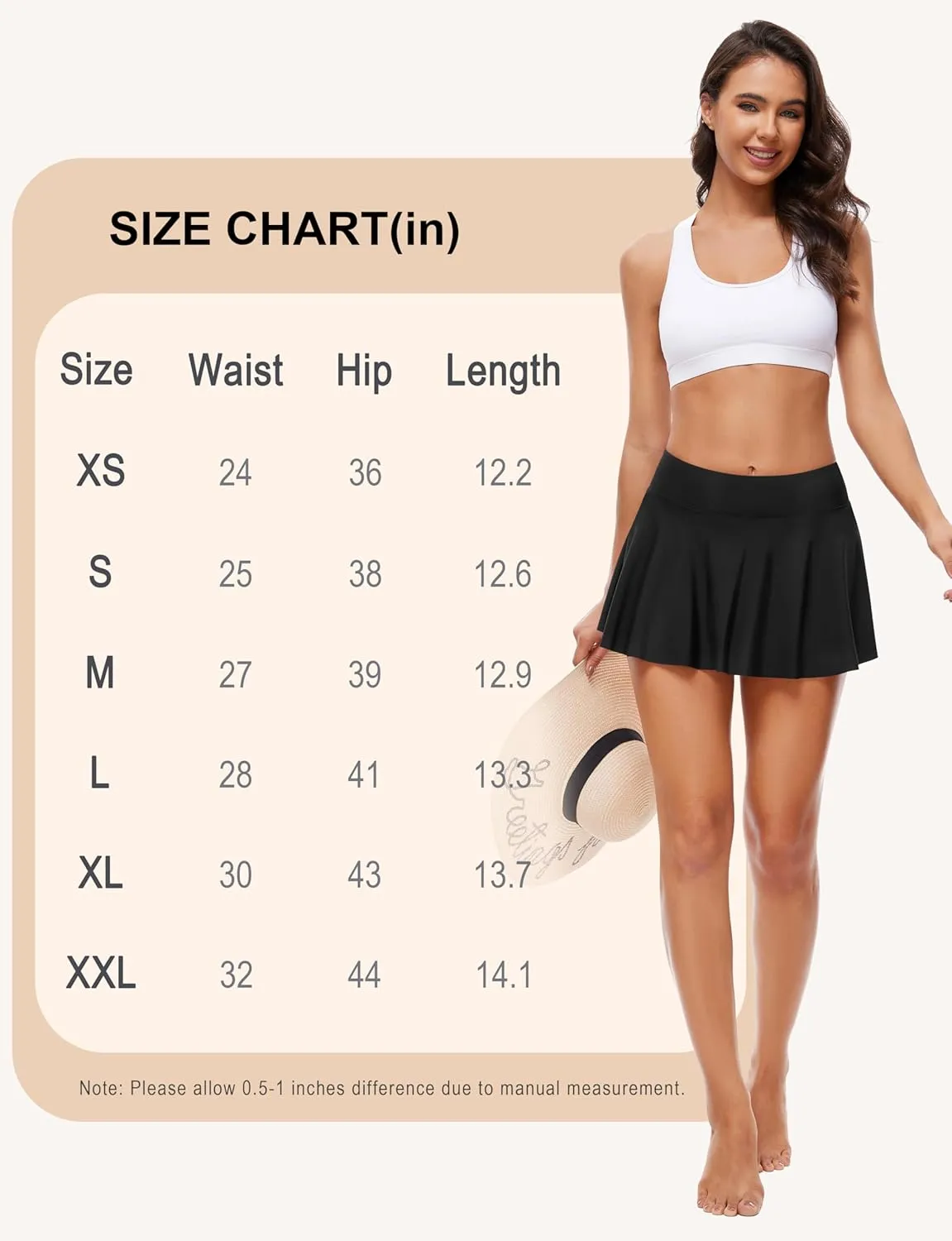 OVRUNS Period Swimwear High Waist Skirt with Leakproof Swim Bikini Bottoms Waterproof with Zip Pocket for Women Girl Teens