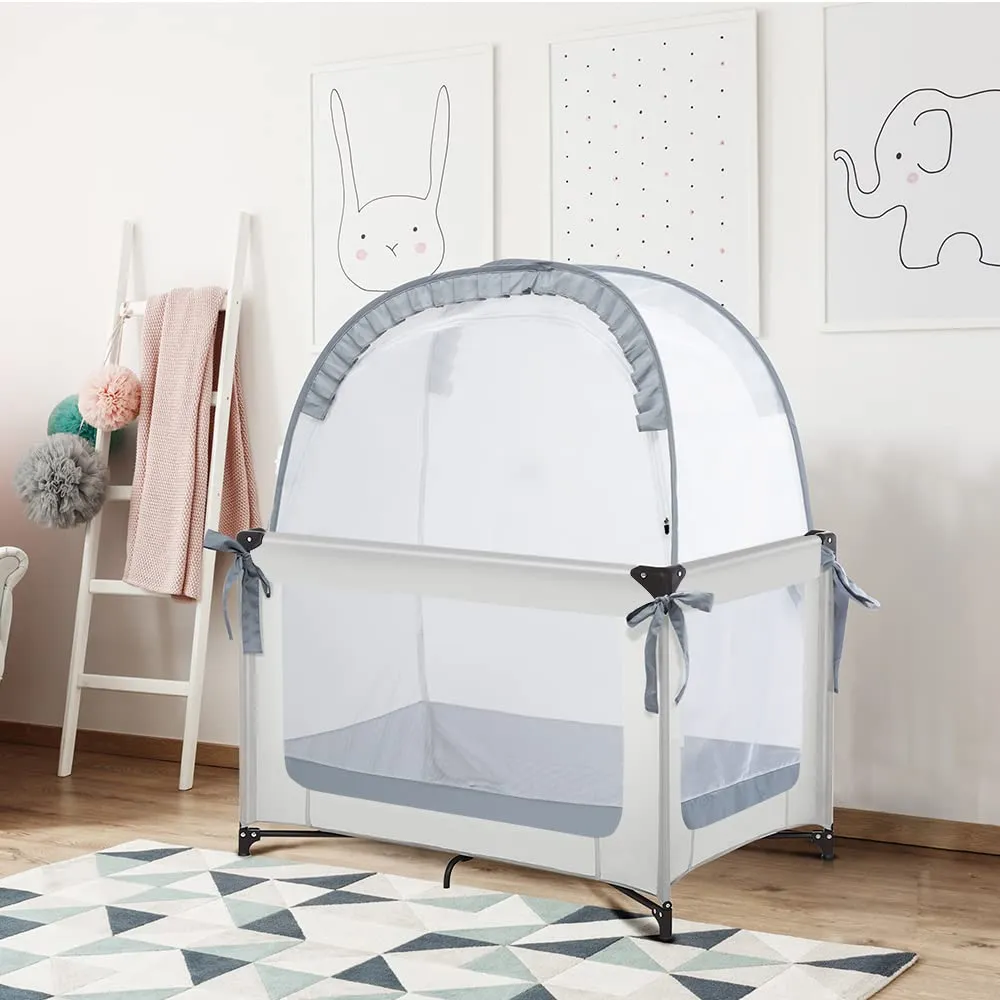 Pack N Play Tent, Baby Pop Up Crib Tent to Keep Baby in, Crib Net for Pack and Plays, Mini Cribs & Play Yards (39.6" L x 27.6" W x 49.2" H)