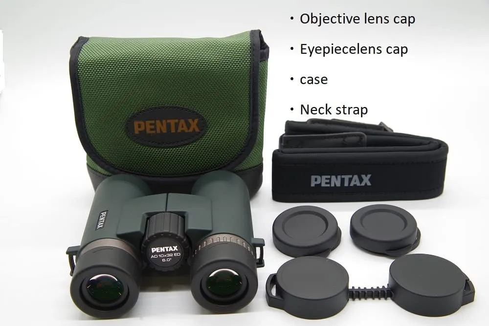 PENTAX AD 10x32 ED Binoculars for Nature Observation, Full Multi Coating, Waterproof Construction