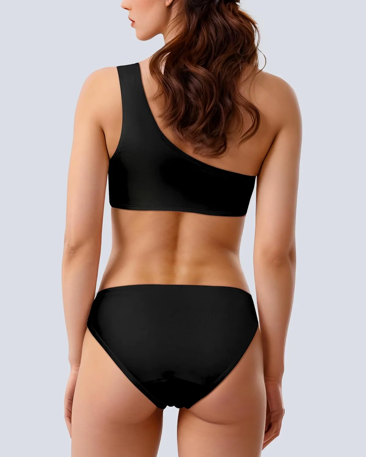 Period Swimwear Two Piece Leakproof Menstrual Swimsuit One Shoulder Bikini Sets Bathing Suit for Teen Girl